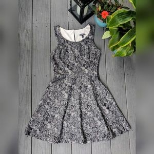 Lacy Print A-Line Dress